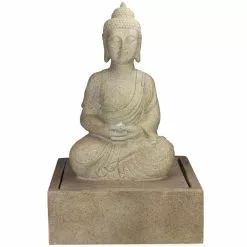 Brand new 👍 Northlight 28 in. LED Lighted Praying Buddha Outdoor Patio Garden Water Fountain ❤️
