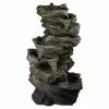 Best Sale 👏 Northlight 42 in. Gray Lighted Rock Outdoor Garden Water Fountain 🤩 -Pavestone || Costa Farms Shop northlight freestanding fountains 34247168 64 1000