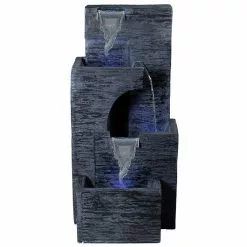 Deals 💯 Northlight 32.25 in. Black and Gray Lighted 3-Tier Outdoor Garden Water Fountain 🔔