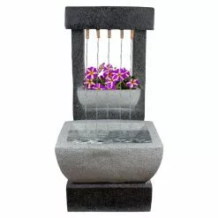 Best deal 🎉 Northlight 26 in. LED Lighted Rainfall Outdoor Water Fountain with Planter 🔔