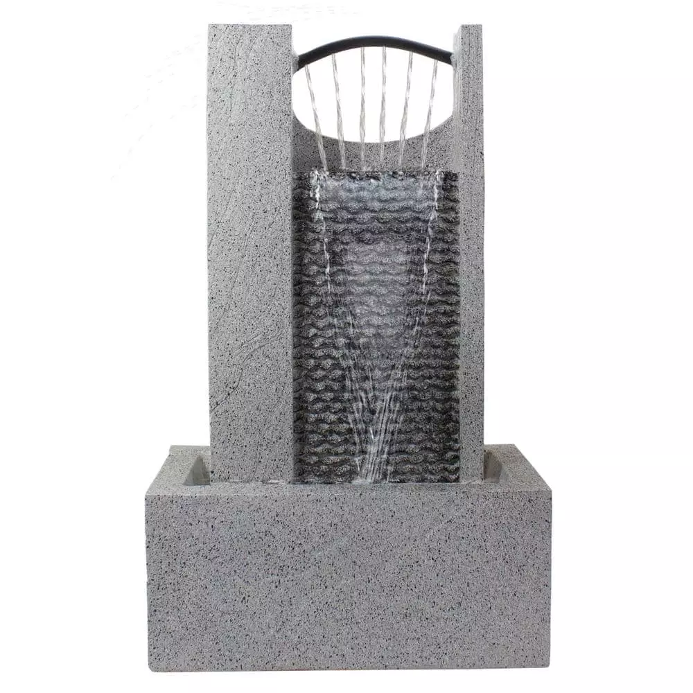 Discount ๐ Northlight 23 in. Gray Modern Style Rainfall Outdoor Water Fountain ๐ 3 Discount ๐ Northlight 23 in. Gray Modern Style Rainfall Outdoor Water Fountain ๐