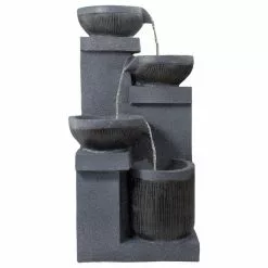 Budget ✨ Northlight 23 in. LED Lighted Cascading 4-Tier Bowl Outdoor Water Fountain 🛒