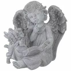 Cheap 💯 Northlight 8.25 in. Reading Angels with Book Outdoor Garden Statue 🔔