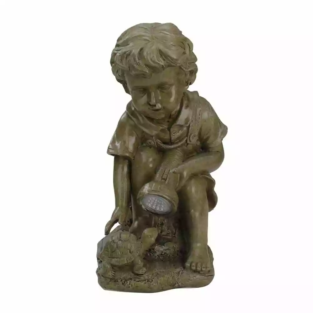New 💯 Northlight 12.25 in. Solar Powered LED Lighted Boy Examining Turtle with Flashlight Outdoor Garden Statue 😉 3 New 💯 Northlight 12.25 in. Solar Powered LED Lighted Boy Examining Turtle with Flashlight Outdoor Garden Statue 😉