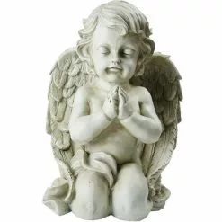 Buy ✔️ Northlight 13.5 in. Gray Kneeling Praying Cherub Angel Religious Outdoor Garden Statue 🛒