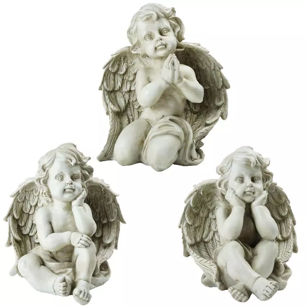 Cheap ⌛ Northlight Set of 3 Gray Sitting Cherub Angel Outdoor Garden Statues 11 in. ❤️ 3 Cheap ⌛ Northlight Set of 3 Gray Sitting Cherub Angel Outdoor Garden Statues 11 in. ❤️