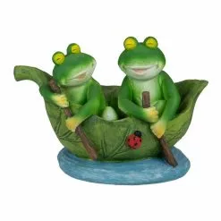 Promo 💯 Northlight 10 in. Green Frogs in a Lily Pad Outdoor Garden Statue 🎉
