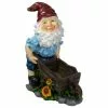 Best deal ✨ Northlight 20 in. Blue and Brown Wheelbarrow Gnome Outdoor Garden Statue 💯
