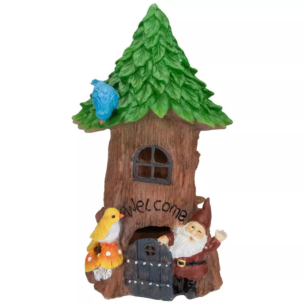 Coupon 💯 Northlight 14 in. Solar Lighted Welcome Gnome Tree House Outdoor Garden Statue ✔️ 3 Coupon 💯 Northlight 14 in. Solar Lighted Welcome Gnome Tree House Outdoor Garden Statue ✔️
