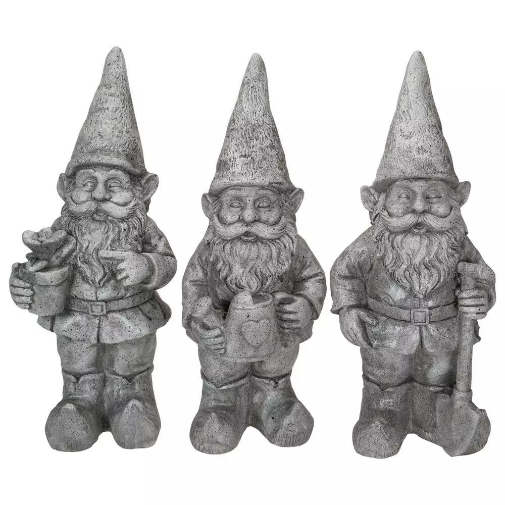 New ๐ Northlight 15.75 in. Gray Gardening Garden Gnomes Outdoor Statues (Set of 3) ๐ 3 New ๐ Northlight 15.75 in. Gray Gardening Garden Gnomes Outdoor Statues (Set of 3) ๐