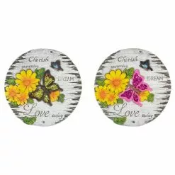 Hot Sale 🌟 Northlight 10 in. Love Today Outdoor Floral Garden Stones (Set of 2) 🧨