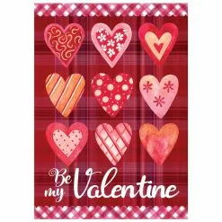 Wholesale 🎁 Northlight 2.3 ft. x 3.3 ft. Polyester Be My Valentine Plaid and Heart Outdoor House Flag 💯