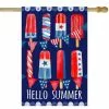 Deals 🎉 Northlight 2.3 ft. x 3.3 ft. Polyester Hello ☀️ Summer Patriotic Americana Popsicle Garden Flag 🛒 -Pavestone || Costa Farms Shop northlight house flags 35126862 64 1000