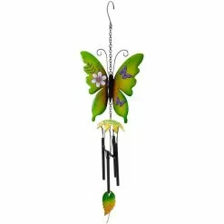 Buy 😀 Northlight 15.75 in. Green Metal Butterfly Outdoor Garden Windchime 🎉