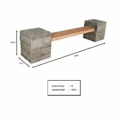 Flash Sale ⌛ Pavestone RumbleStone 100 in. x 24.5 in. x 21 in. Concrete Garden Bench Kit in Greystone 😍 -Pavestone || Costa Farms Shop pavestone outdoor living kits rsk51034 40 1000