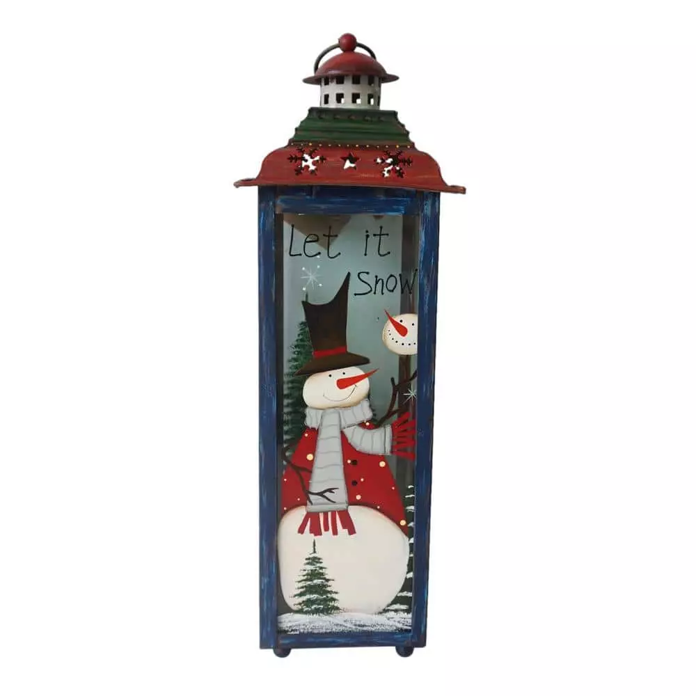Wholesale 🔔 Northlight 15 in. Red White and Green "Snow" 🎅 Christmas Lantern 👍 4 Wholesale 🔔 Northlight 15 in. Red White and Green "Snow" 🎅 Christmas Lantern 👍 - Image 2
