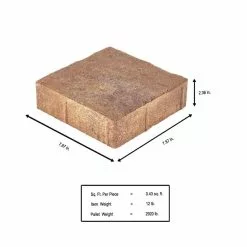 Flash Sale 😉 Pavestone Valenda Medium 7.75 in. x 7.75 in. x 2.25 in. Three Tone Brown Concrete Paver (240 Pcs. / 103 Sq. ft. / Pallet) 👍 -Pavestone || Costa Farms Shop three tone blend pavestone concrete pavers 11014417 a0 1000
